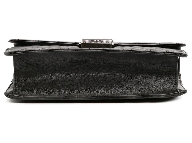 Borsa a tracolla Chanel Medium Quilted Goatskin CC University Flap Nera Nero - vista 3