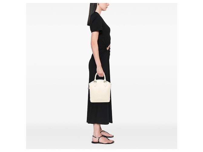 Borsa a mano verticale Louis Vuitton Epi Lockit bianca Bianco - vista 7
