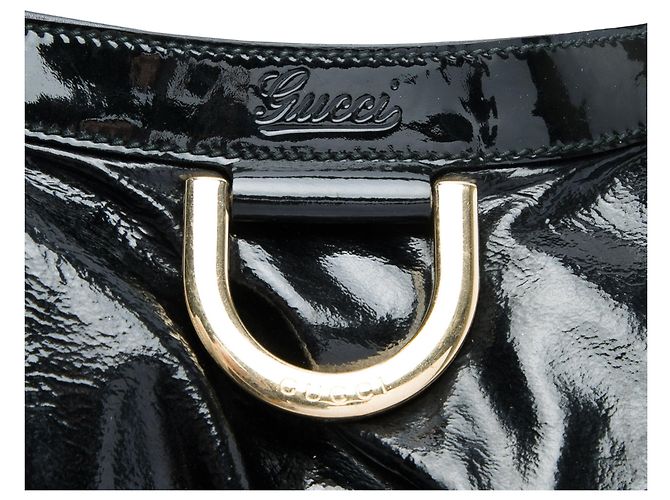 Borsa a tracolla Abbey D Ring in vernice nera Gucci Nero - vista 5
