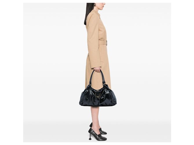 Borsa a tracolla Abbey D Ring in vernice nera Gucci Nero - vista 6
