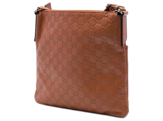 Borsa messenger piatta Gucci Guccissima marrone - vista 2