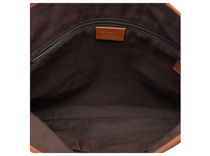 Borsa messenger piatta Gucci Guccissima marrone - vista 4