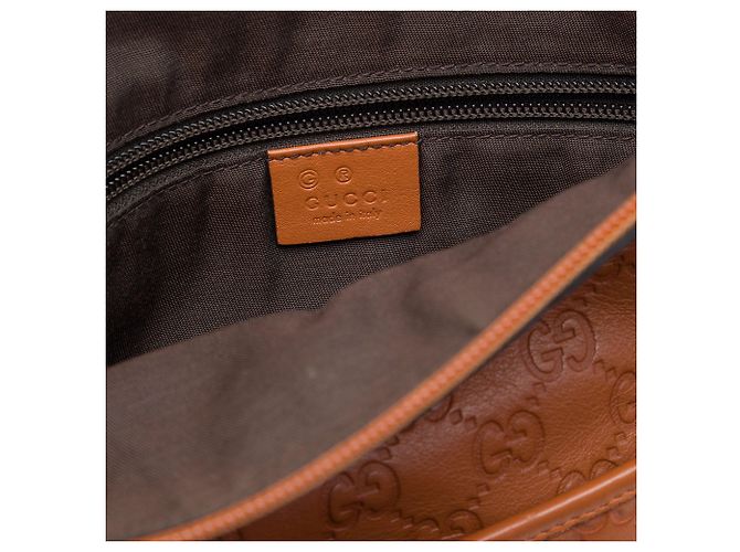 Borsa messenger piatta Gucci Guccissima marrone - vista 5