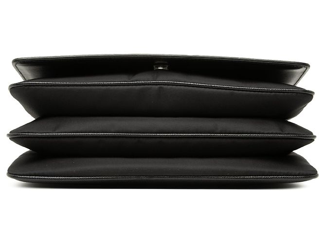 Borsa a tracolla con catena in Saffiano e Tessuto nero Prada - vista 3