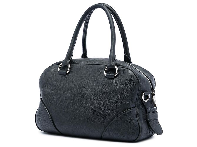 Borsa Boston con tasca frontale in Vitello Daino nero Prada - vista 2