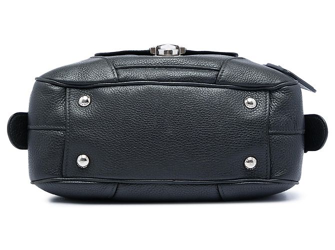 Borsa Boston con tasca frontale in Vitello Daino nero Prada - vista 3
