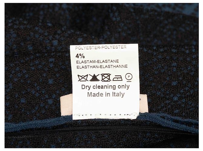 Alaïa Navy & Black Alaia gemustertes Dreiviertelärmel Fit & Flare Kleid Größe FR 40 - Ansicht 6