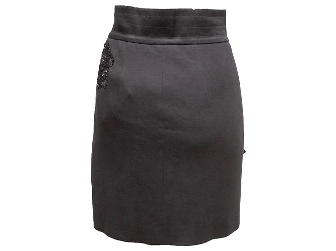 Falda lápiz con adornos negra Blumarine Talla IT 38 Negro - vista 3