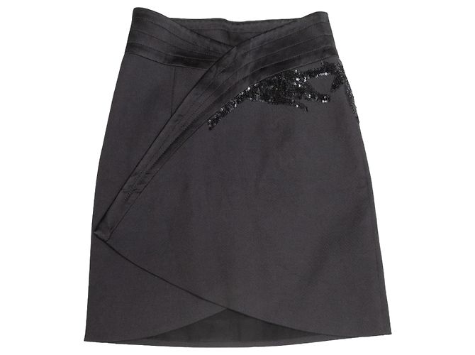Falda lápiz con adornos negra Blumarine Talla IT 38 Negro - vista 5