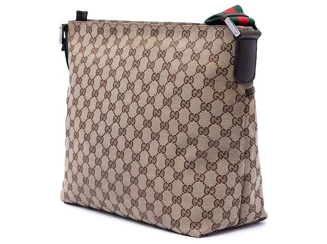 Borsa a tracolla Gucci GG Canvas Web beige - vista 2