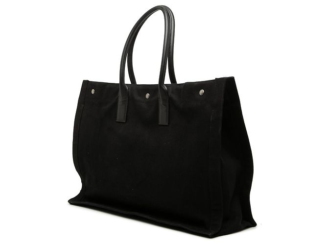 Tote Rive Gauche in tela nera Saint Laurent Large Nero - vista 2