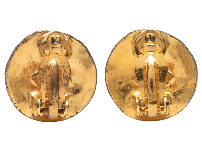 Orecchini a clip rotondi Chanel CC placcati oro D'oro - vista 2