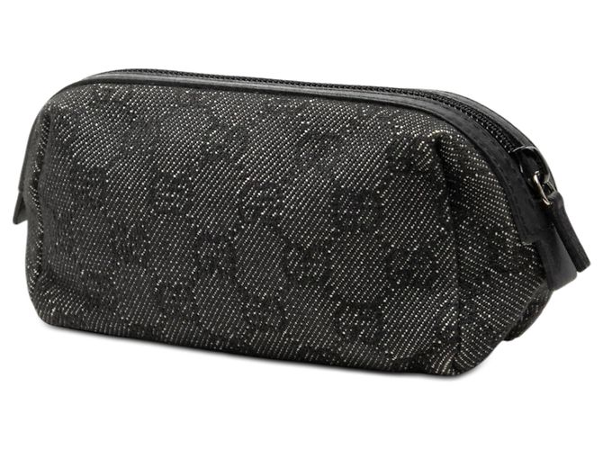 Beauty case in denim Gucci GG grigio - vista 2
