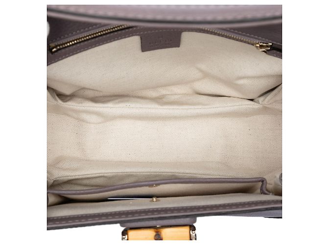 Borsa satchel Gucci Medium New Bamboo in pelle marrone - vista 4