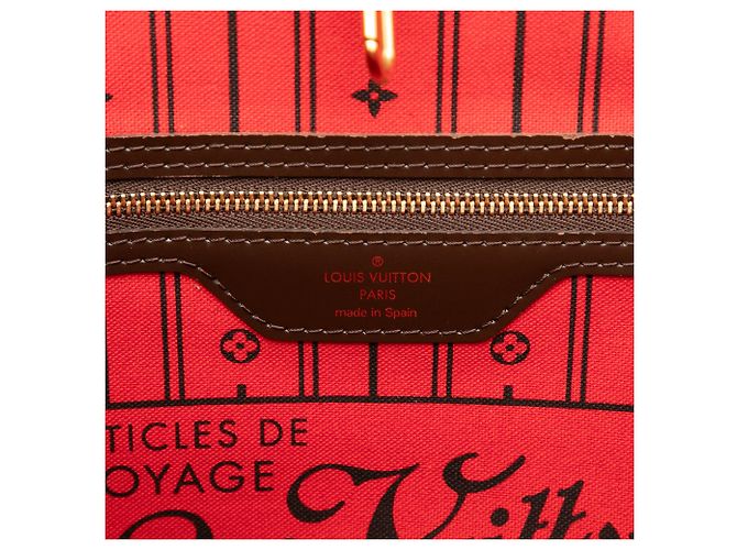 Borsa Tote Neverfull MM in Damier Ebene marrone Louis Vuitton - vista 5