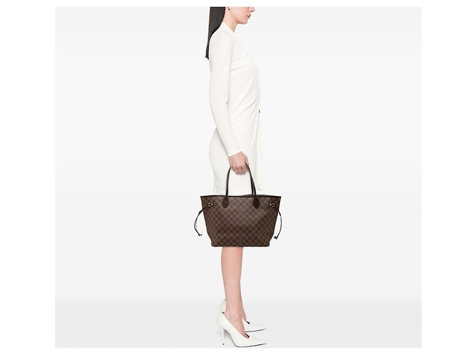 Borsa Tote Neverfull MM in Damier Ebene marrone Louis Vuitton - vista 7