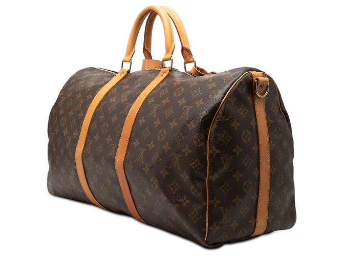 Borsa da viaggio marrone Louis Vuitton Monogram Keepall Bandouliere 50 - vista 2