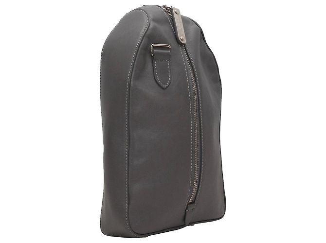 Maison Martin Margiela Pochette con zip in pelle grigia Maison Margiela Grigio - vista 3