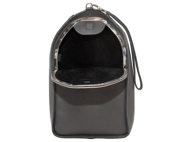 Maison Martin Margiela Pochette con zip in pelle grigia Maison Margiela Grigio - vista 6