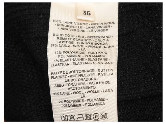 Schwarzer Hermès Cardigan aus Virgin Wool mit Hahnentritt-Muster Größe FR 36 - Ansicht 6