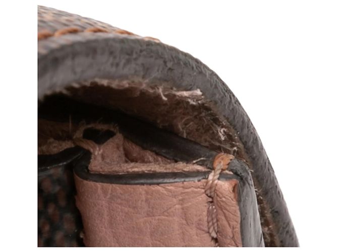 Borsa a tracolla Louis Vuitton Damier Ebene in pelle Taurillon marrone - vista 10