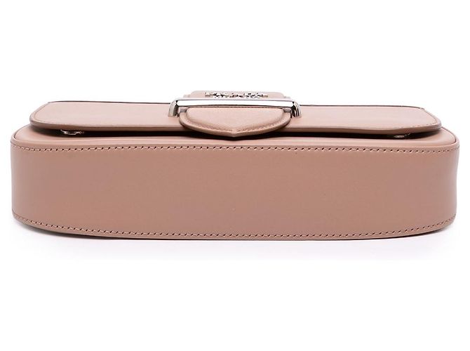 Mini borsa a tracolla Sidonie in Saffiano e pelle di vitello City beige di Prada - vista 3