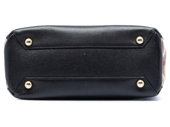Borsa a tracolla Black Burberry Small House Check e pelle Banner Nero - vista 3