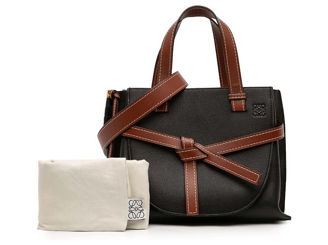 Piccola borsa a mano Gate in pelle nera LOEWE Nero - vista 12