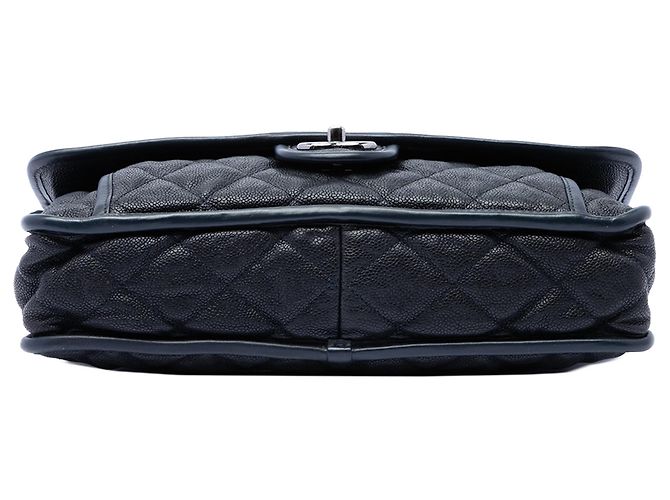 Borsa a tracolla Chanel Medium Quilted Caviar French Riviera Flap Blu - vista 3