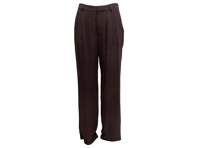 Terno de seda com abotoamento duplo marrom Saint Laurent Tamanho US S - vista 10