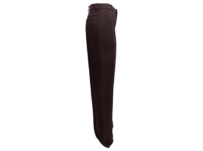 Terno de seda com abotoamento duplo marrom Saint Laurent Tamanho US S - vista 11