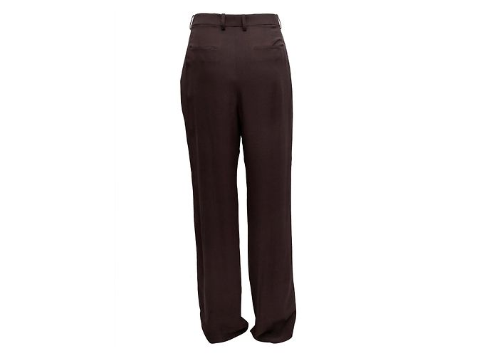 Terno de seda com abotoamento duplo marrom Saint Laurent Tamanho US S - vista 12