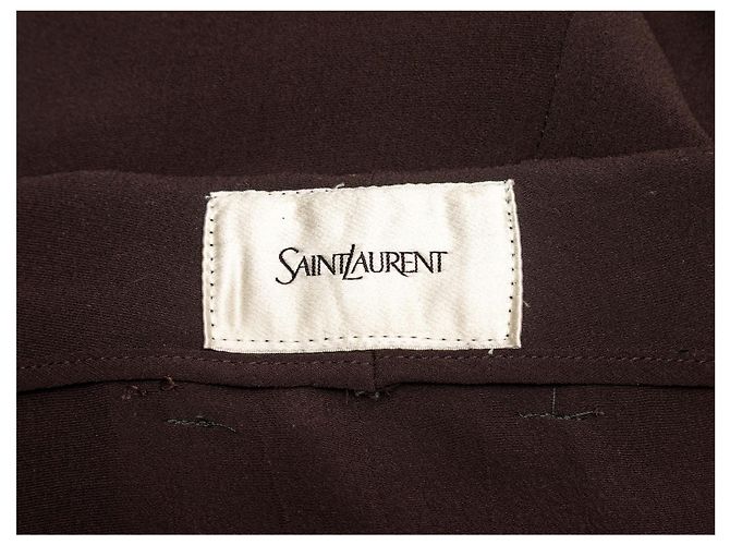 Terno de seda com abotoamento duplo marrom Saint Laurent Tamanho US S - vista 13