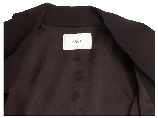 Terno de seda com abotoamento duplo marrom Saint Laurent Tamanho US S - vista 7