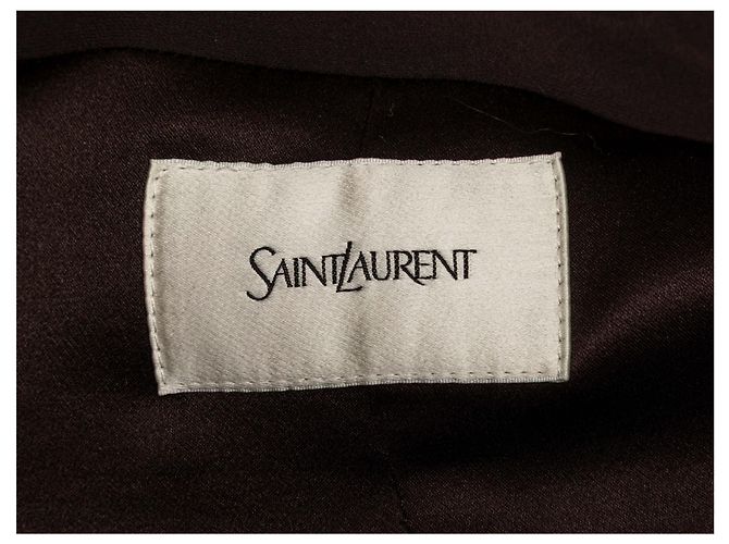 Terno de seda com abotoamento duplo marrom Saint Laurent Tamanho US S - vista 8