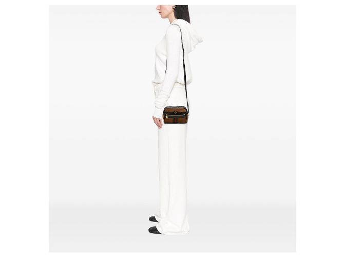 Mini bolso bandolera Ophidia en ante marrón Gucci Castaño - vista 7
