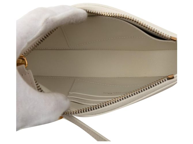 Borsa a tracolla Saddle Rodeo in pelle di capra bianca Dior Bianco - vista 4