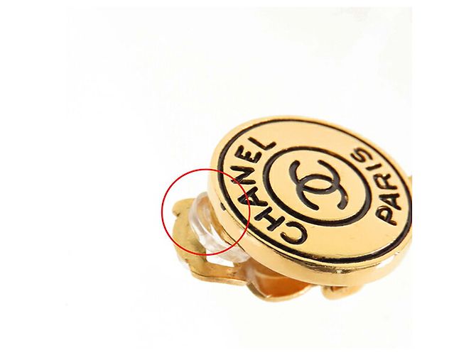 Brincos de pressão Chanel CC Gold Plated com gotas de pérolas falsas Dourado - vista 3