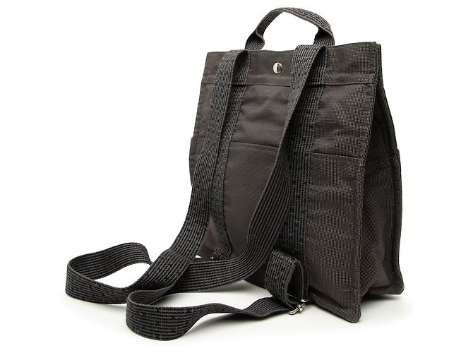 Gray Hermès Canvas Herline Backpack MM Grey - view 2