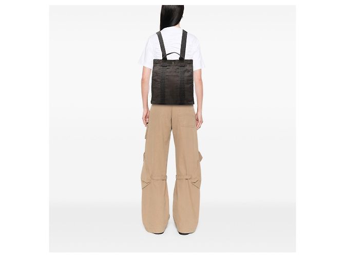 Gray Hermès Canvas Herline Backpack MM Grey - view 6