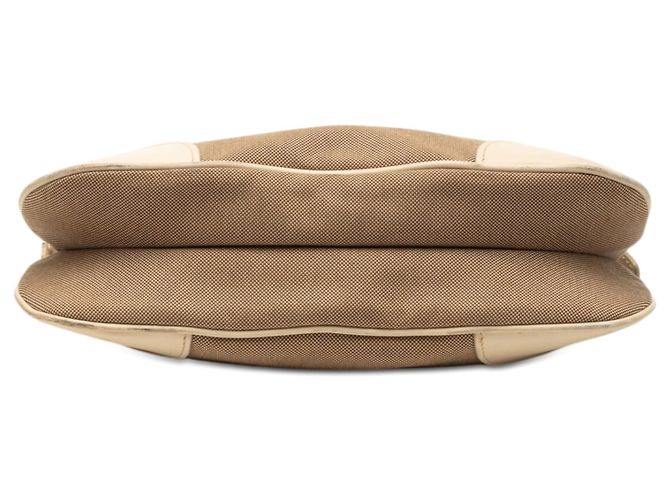 Borsa a tracolla Prada in tela Canapa marrone con logo - vista 3