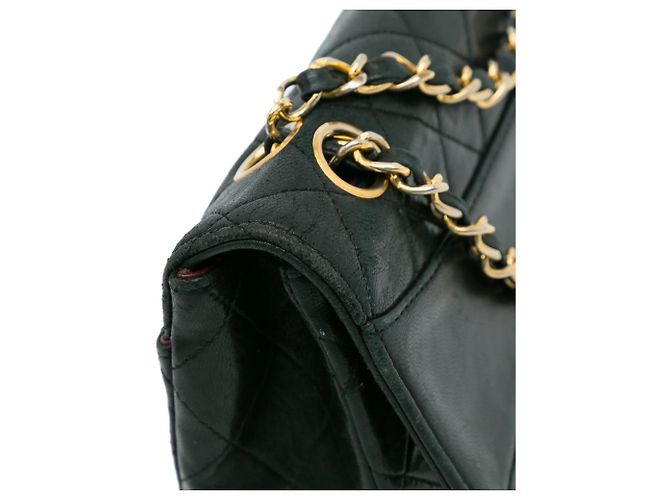 Borsa a tracolla Chanel in agnello trapuntato nero - vista 14