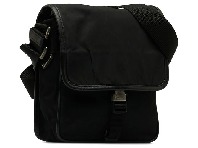 Borsa a tracolla Prada Tessuto nera con fibbia Nero - vista 2