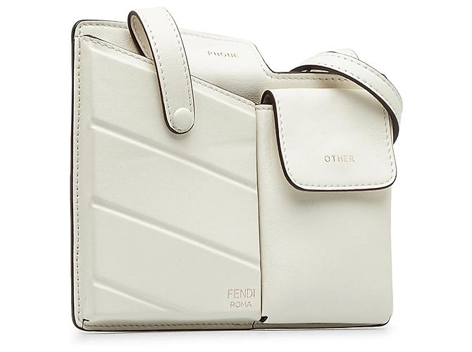 Borsa a tracolla Fendi Bustine Mini Century bianca Bianco - vista 2