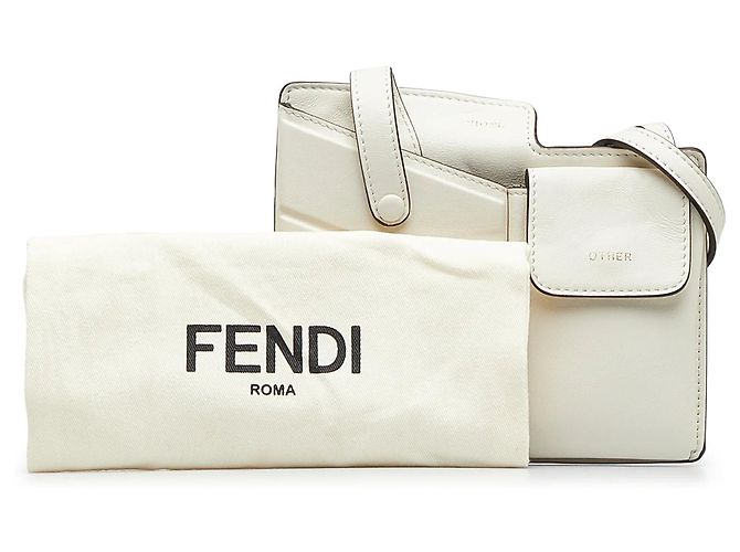 Borsa a tracolla Fendi Bustine Mini Century bianca Bianco - vista 9