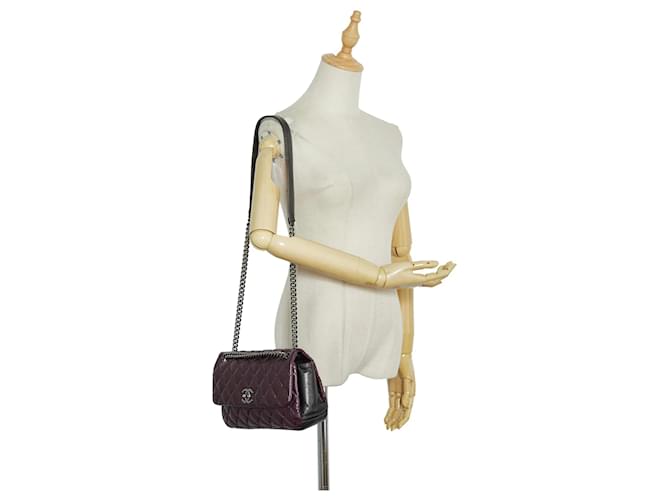 Borsa Chanel Glazed Matelasse Portobello Viola Porpora - vista 11