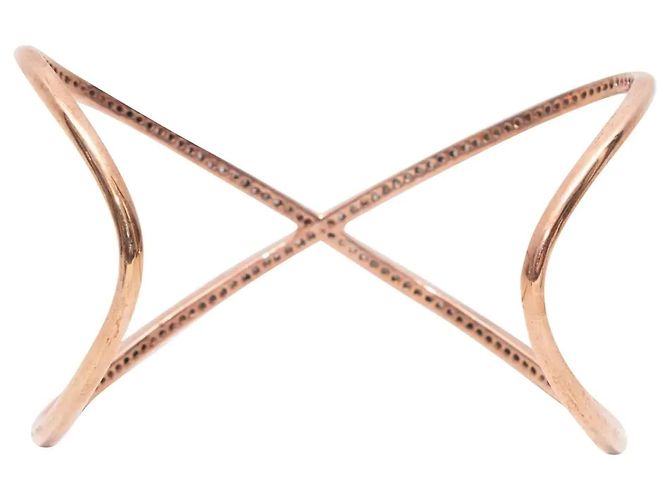Autre Marque Bracciale Rigido Jennifer Miller in Oro Rosa e Pavé di Diamanti - vista 3