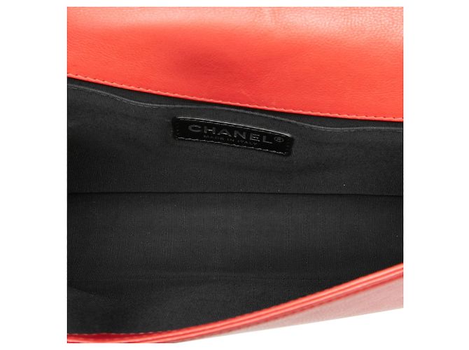 Borsa a tracolla Chanel Old Medium Boy Flap in agnello trapuntato rosso - vista 4