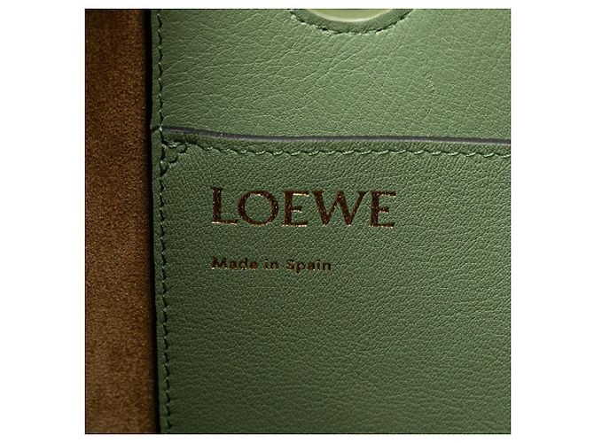 Borsa LOEWE Small Smooth Calfskin Anagram Tote Satchel verde - vista 6