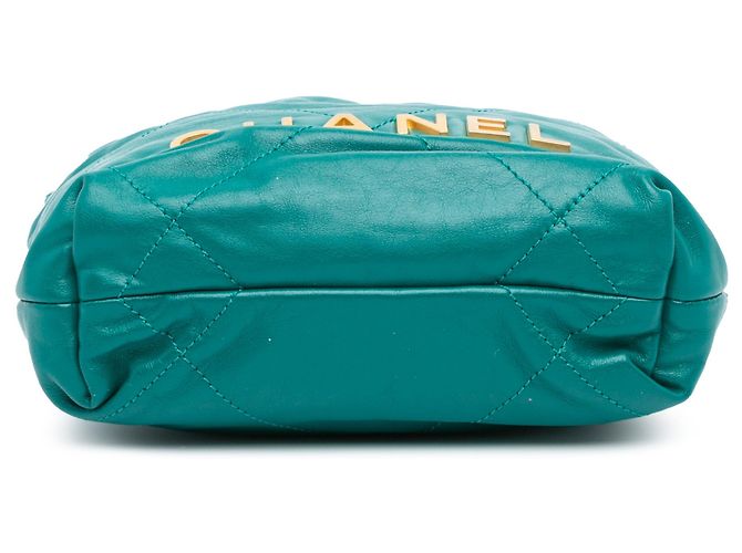 Borsa a mano Chanel Mini Shiny Calfskin 22 verde - vista 3